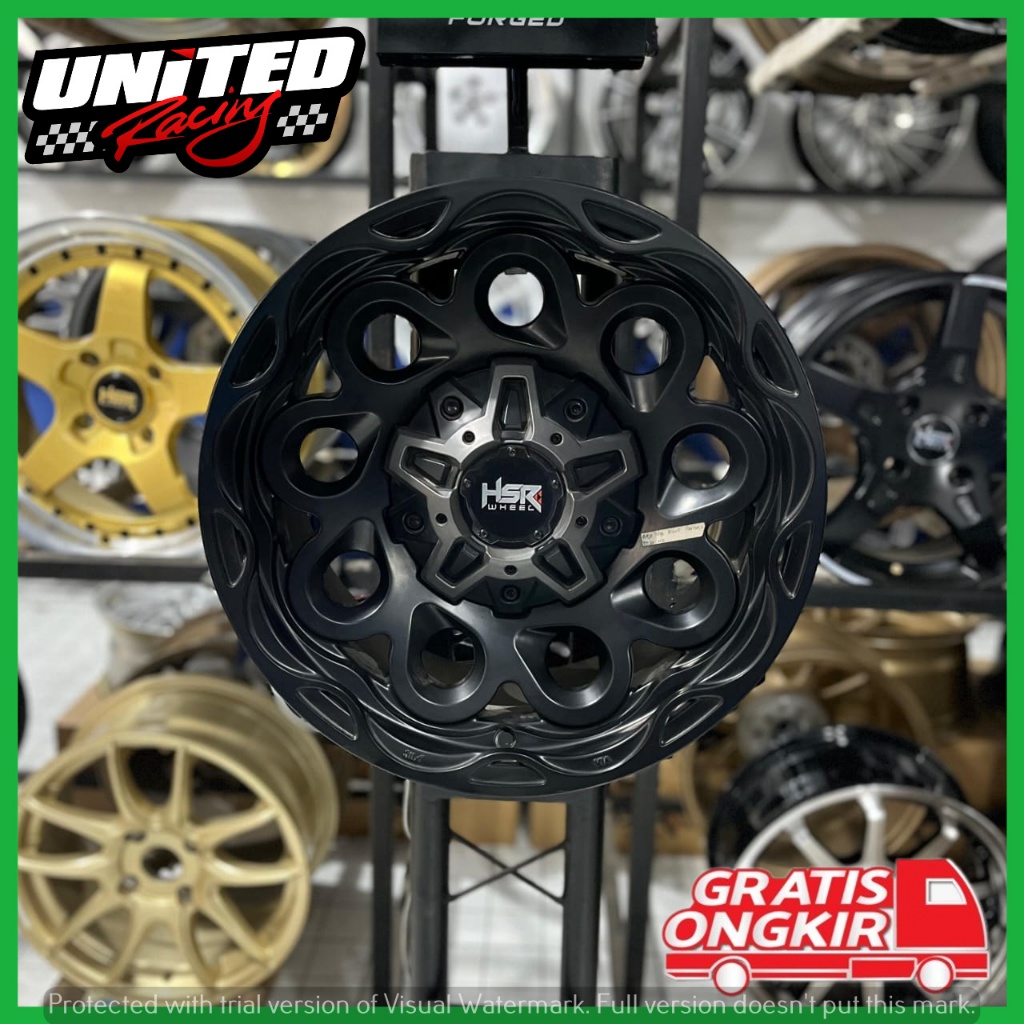 VELG MOBIL DMAX PANTHER STRADA TRITON HILUX DOUBLE CABIN R16 HSR BAJO RING 16 BLACK PELEK GAHAR