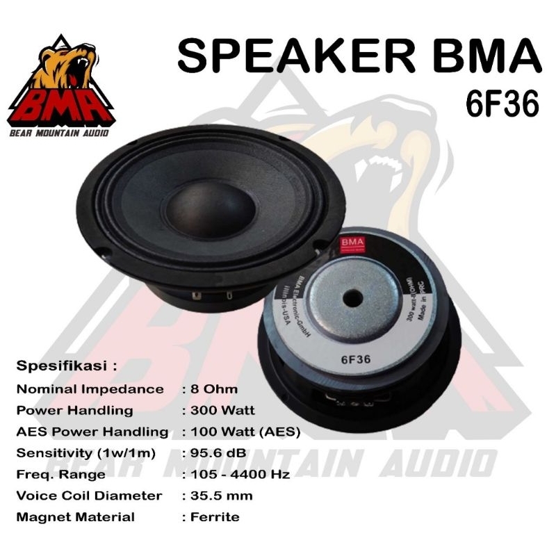 SPEAKER 6 INCH BMA 6 INCH BMA 6F36