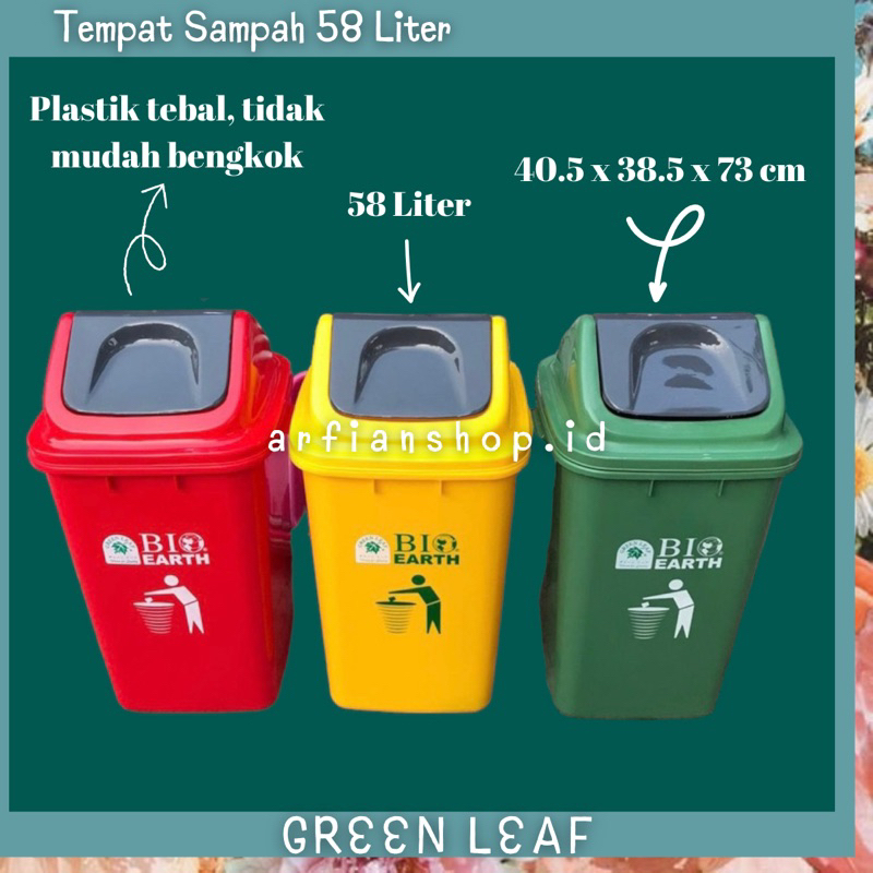 Green Leaf Tempat Sampah 58 Liter Bio Earth / Tempat Sampah