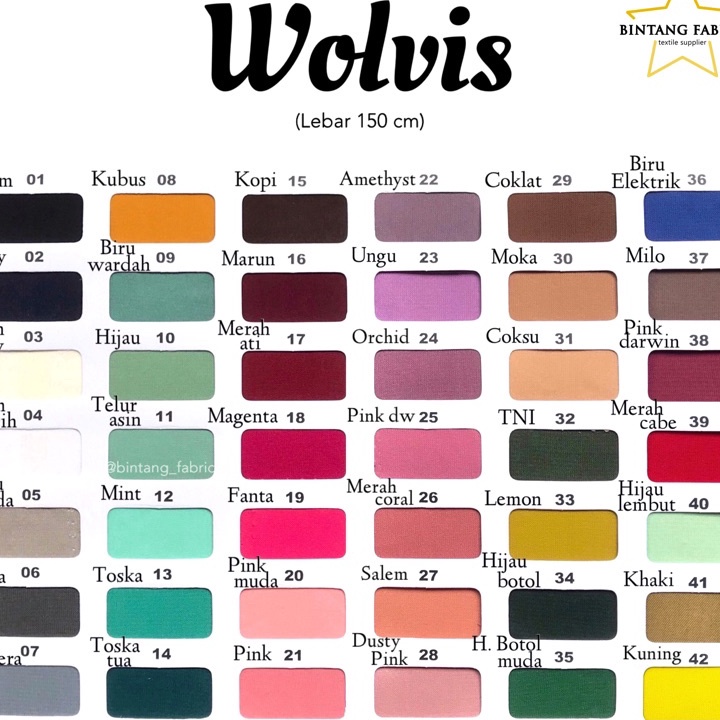 Terlaris Bahan Kain Wolfis Wolvis Wool Peach 1 meter