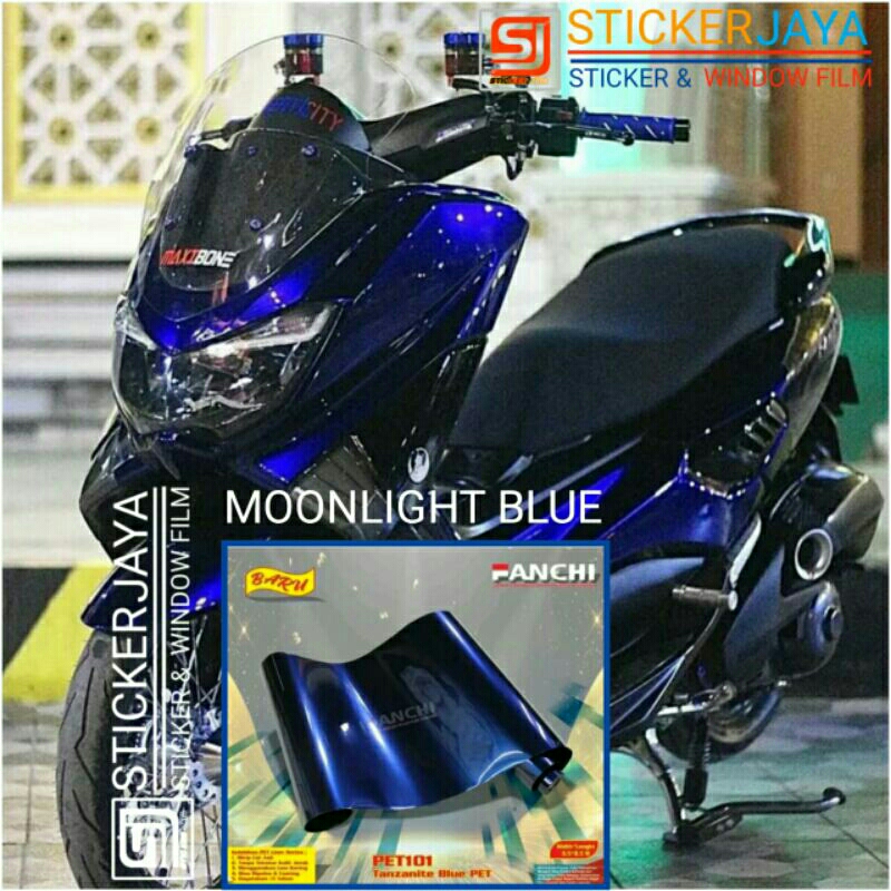 Sticker Scotlite Hitam Lembayung Biru Fanchi Pet Tanzanite Blue Stiker Skotlet Motor Biru Lembayung 
