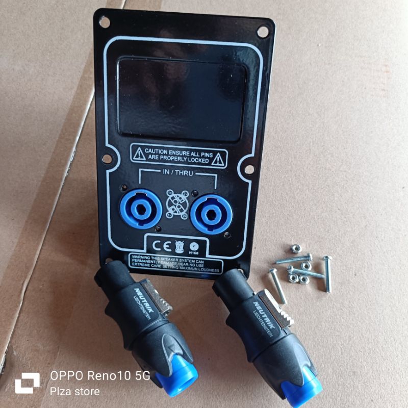 Plat speakon datar lengkap socket Jack speakon/Plat datar besi hitam spikon lengkap jack jek soket s