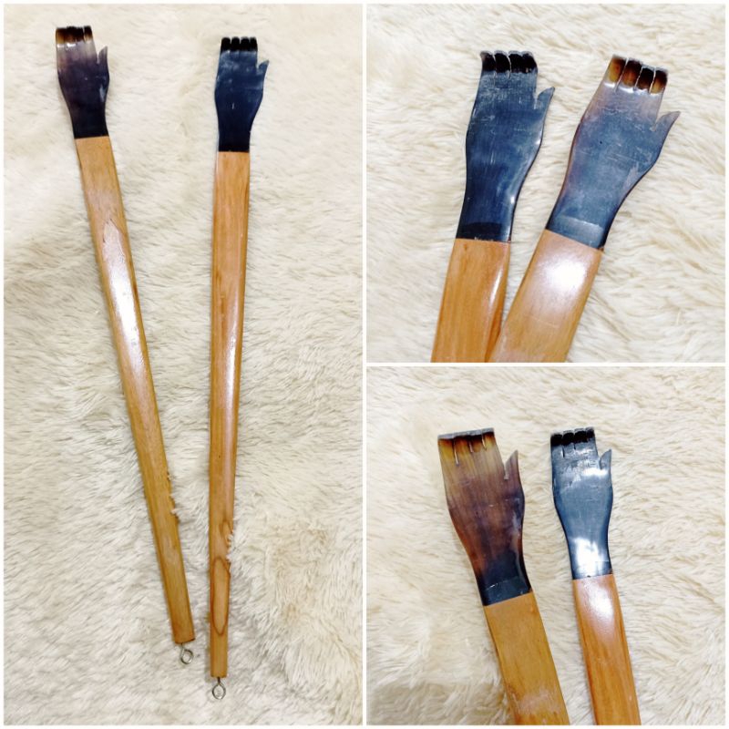 Alat garukan punggung / garuk punggung kayu tanduk / garuk punggung bentuk tangan dari tanduk / garu