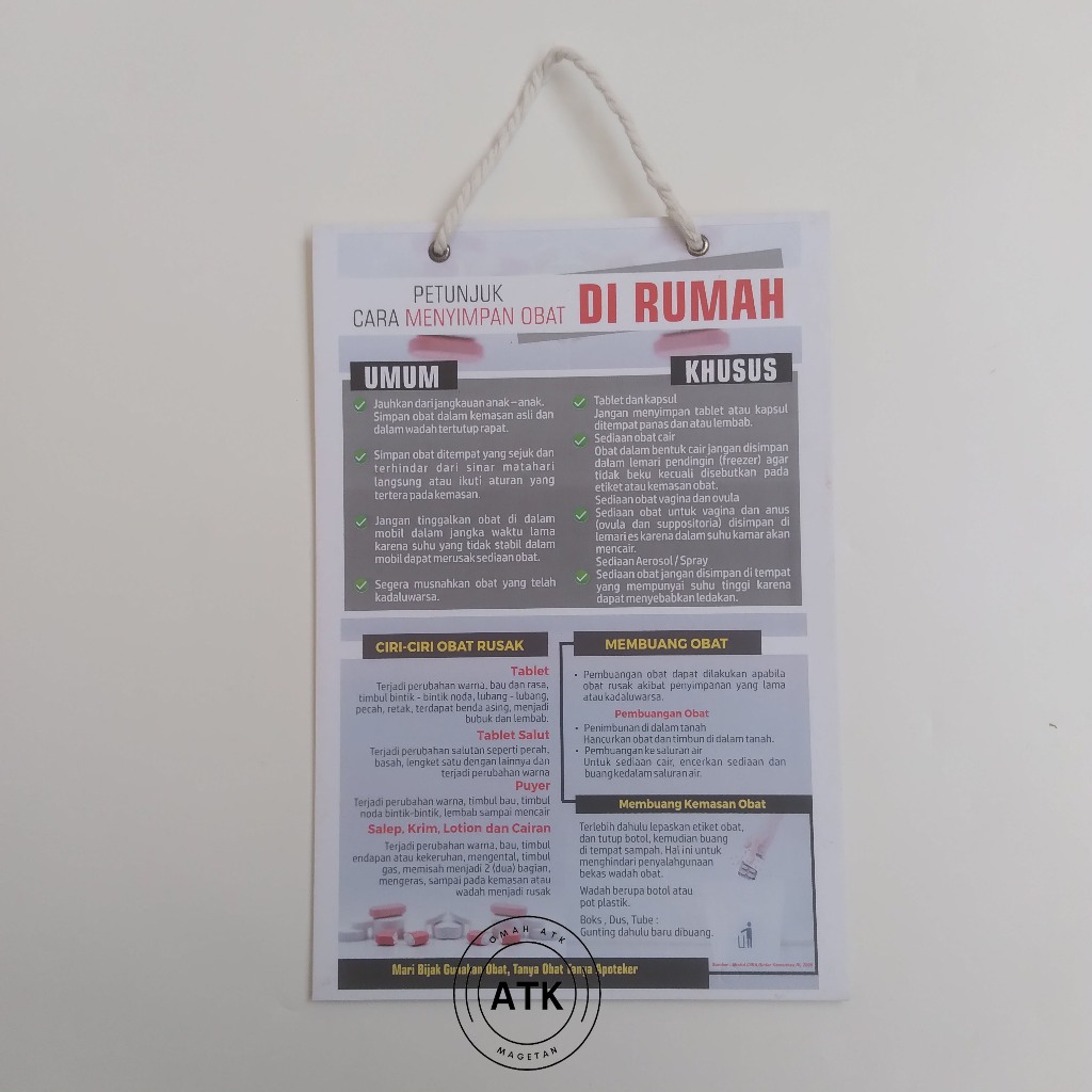 

Hard Poster Petunjuk Cara Menyimpan Obat Dirumah - Farmasi - Kesehatan - Obat