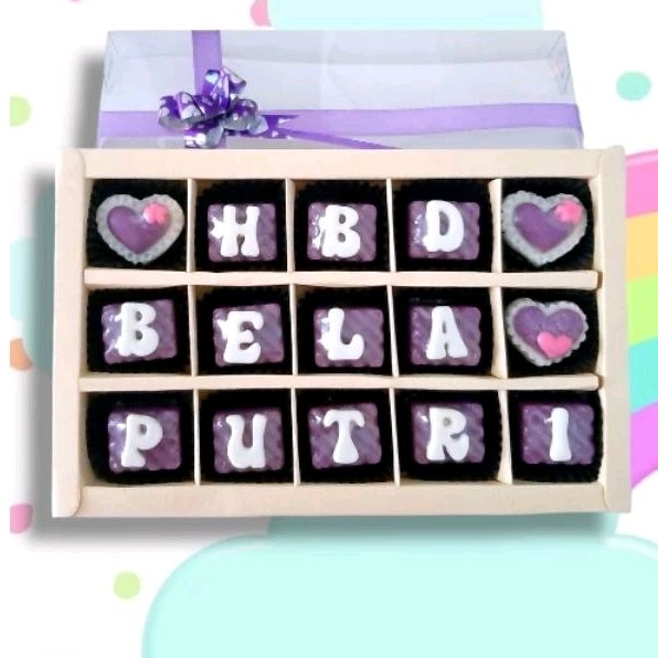 

coklat box sekat / coklat box / coklat hadiah / coklat ucapan / coklat karakter /coklat