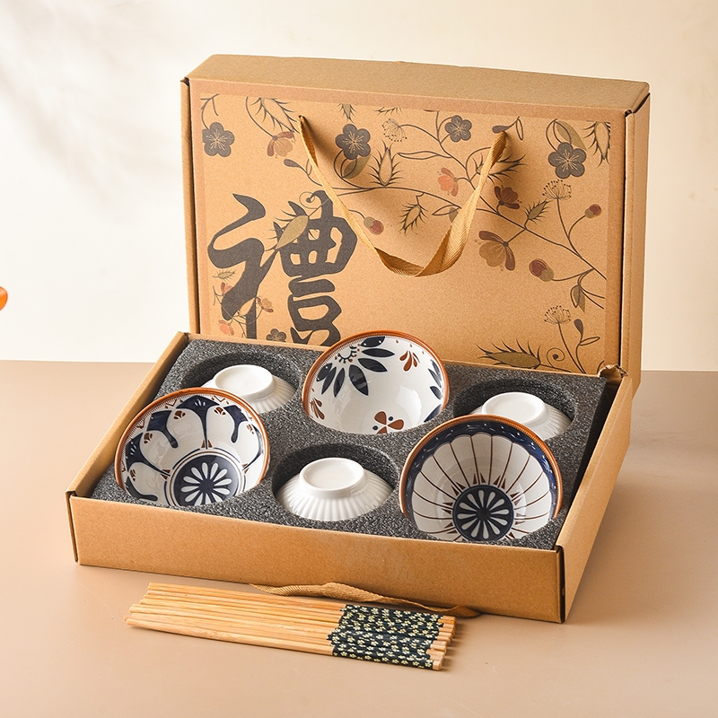 Set Mangkok Keramik Premium Gaya Jepang untuk Souvenir