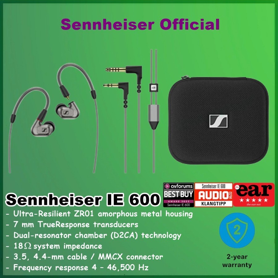Sennheiser IE 600 IE600 Audiophile in-Ear Monitors Headphone Earphones