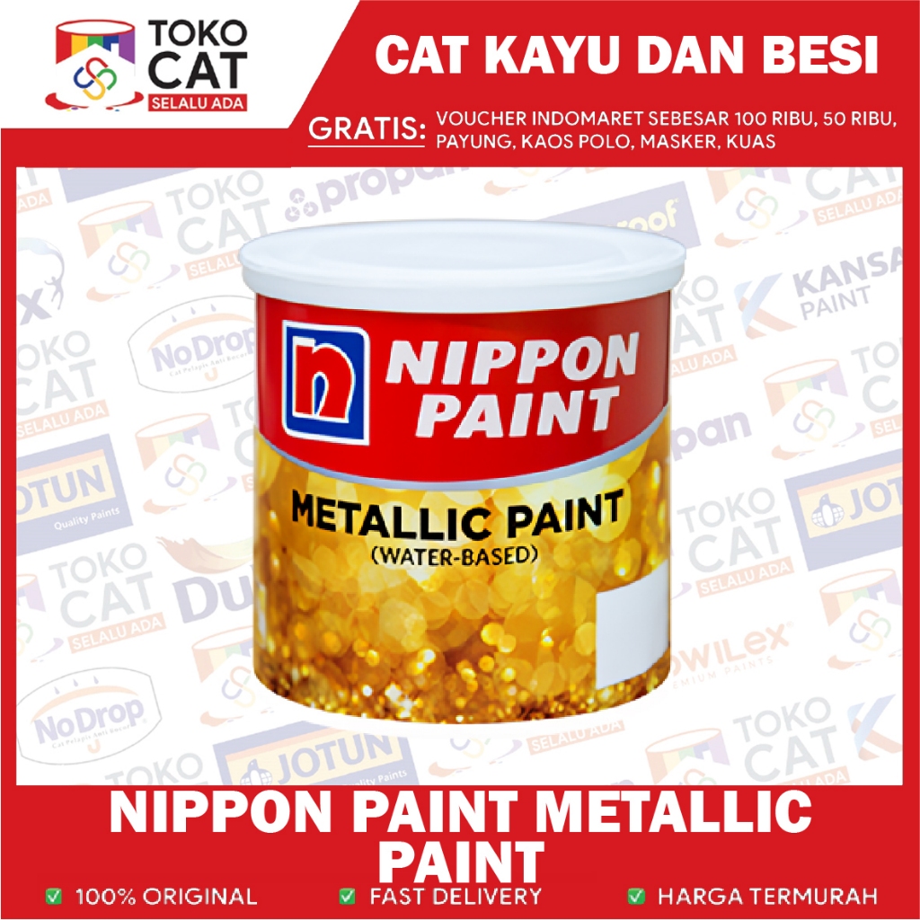 Cat Kayu dan Besi | Real Gold Metallic Paint Water Based Nippon Emas Besi Kayu