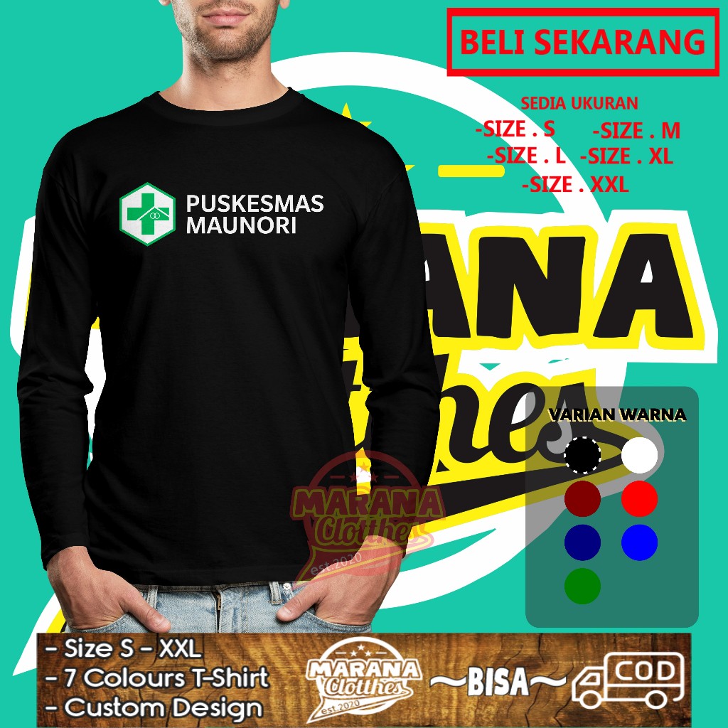 Kaos Puskesmas Logo Lengan panjang Request Nama Instansi Baju Distro