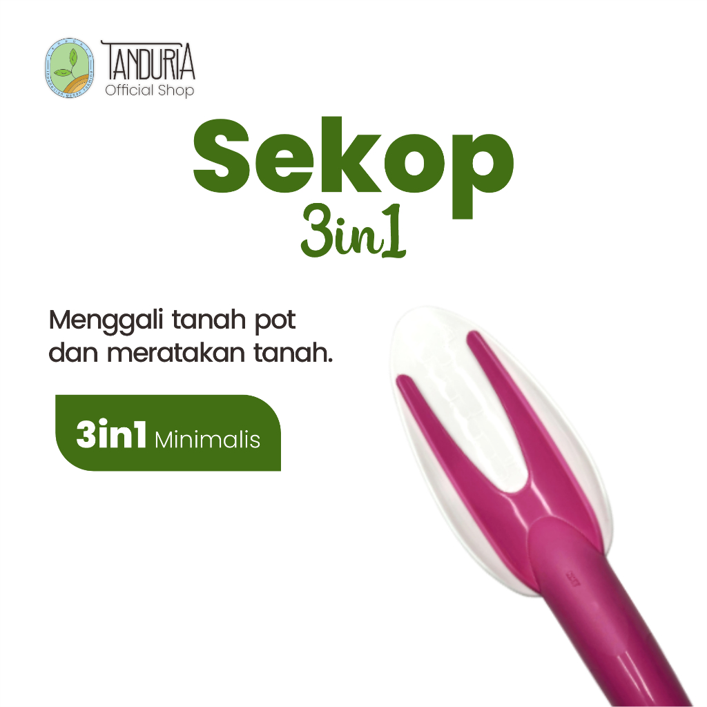 TANDURIA - Sekop Taman Diamond NKT 2 in 1 untuk Menggali dan Meratakan Tanah