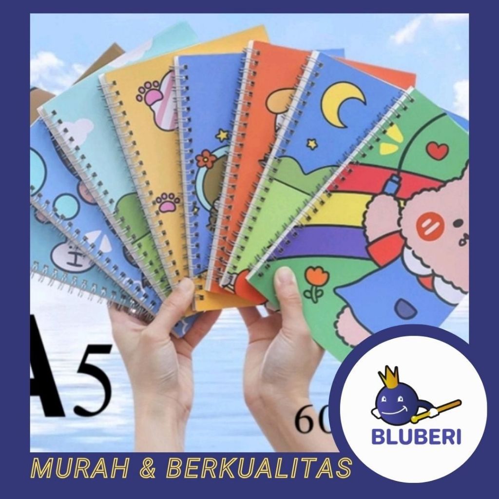 

BLUBERI | BUKU TULIS SPIRAL A5 ISI 60 LEMBAR / BUKU AGENDA NOTEBOOK BERGARIS NB17