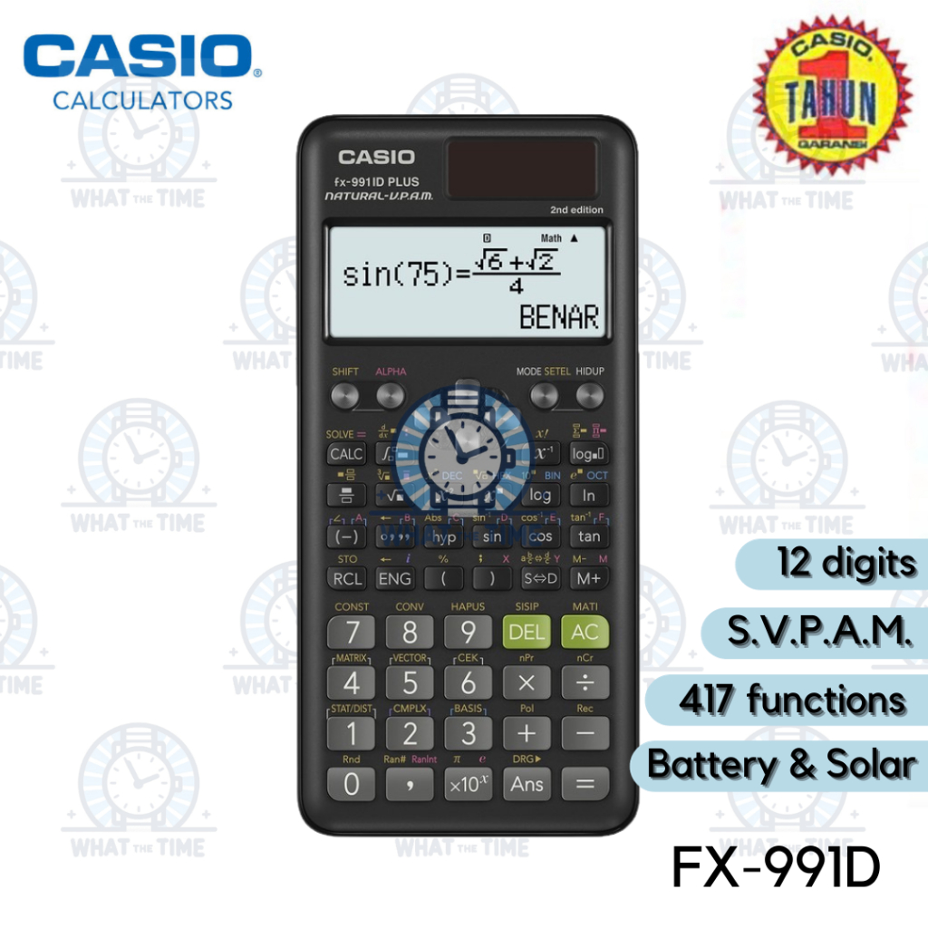 

WTT Kalkulator Casio FX-991D Plus-2nd Original Scientific Calculator Ilmiah Sekolah Kuliah FX 991D