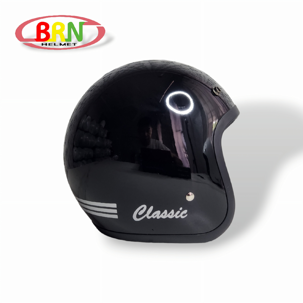 Helm BOGO Pria dan Wanita Helm Classic Helm Murah Helm Retro Blue Sky Gloss ( Tanpa Kaca )