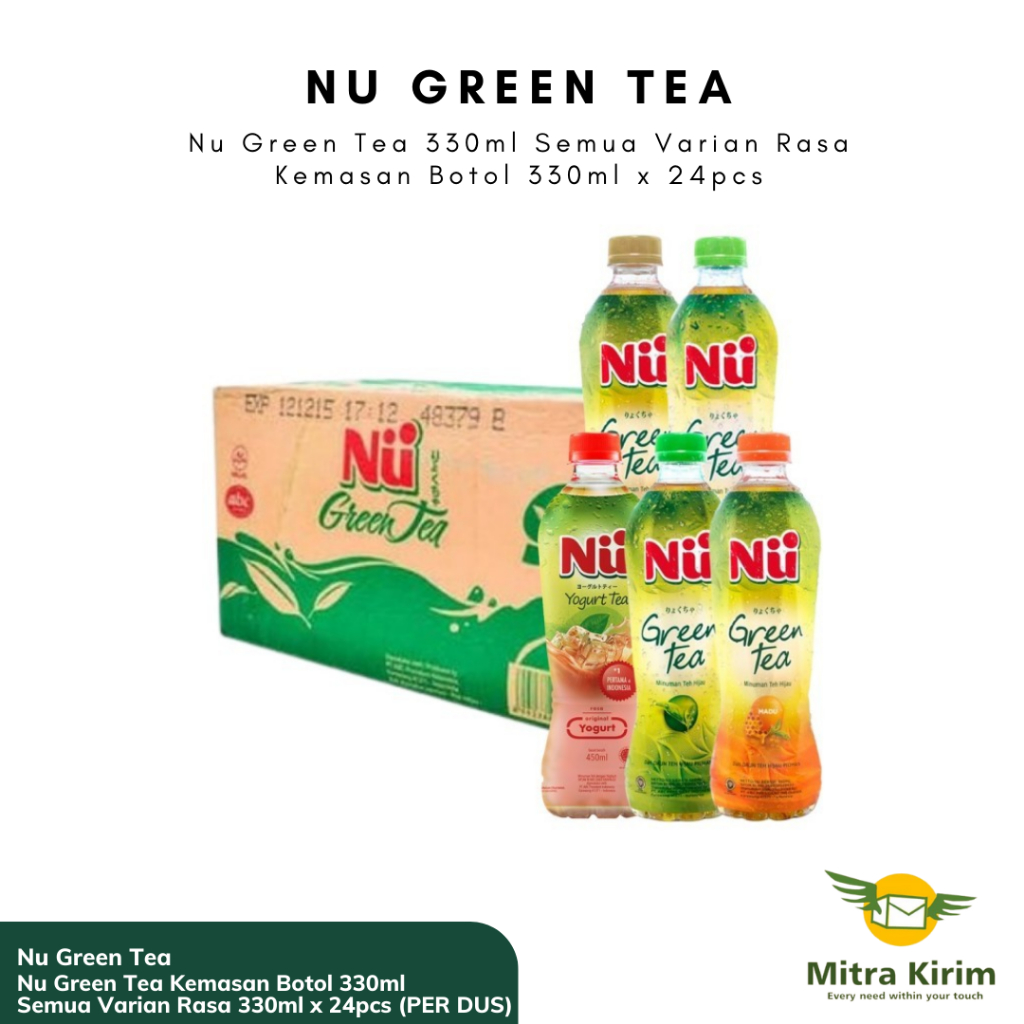 

Nu Green Tea 330ml x 24pcs Original/Honey/Less Sugar/Royal Jasmine/Milk Tea/Teh Tarik/Choco Hazeltea