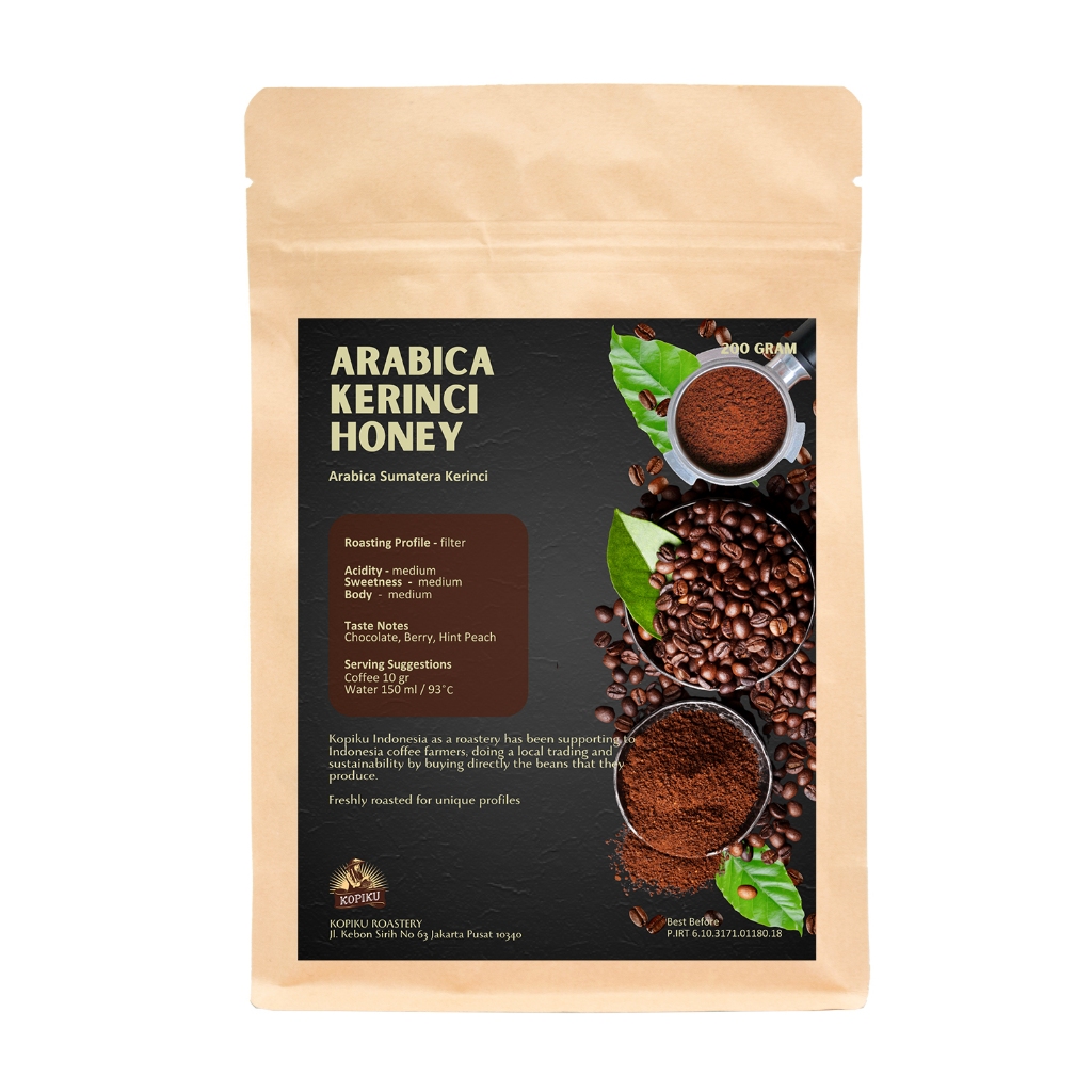 

Biji Kopi Bubuk Arabika Kerinci Honey / Arabica Robusta 200 gr