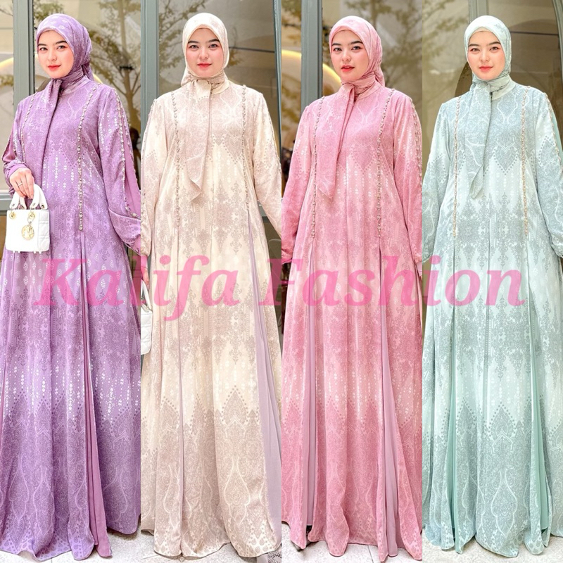 SALMA SET HIJAB ORI HK BY DERMAWAN / GAMIS SET SCARF / DRESS PESTA / GAMIS HK TERBARU