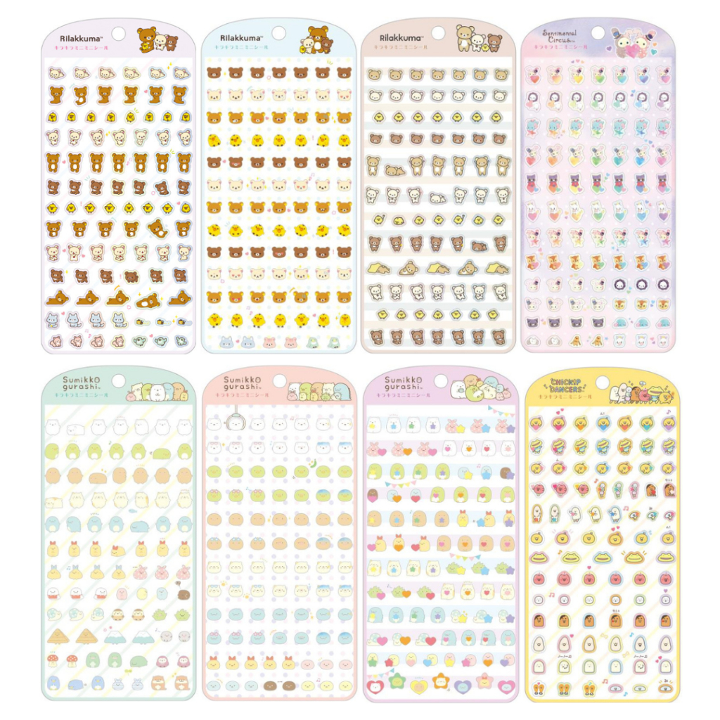

KiraKira Mini Sticker San-X Rilakkuma Sumikko Gurashi Sentimental Circus Chickip Dancers Mini Seal Stiker Jepang Limited Edition
