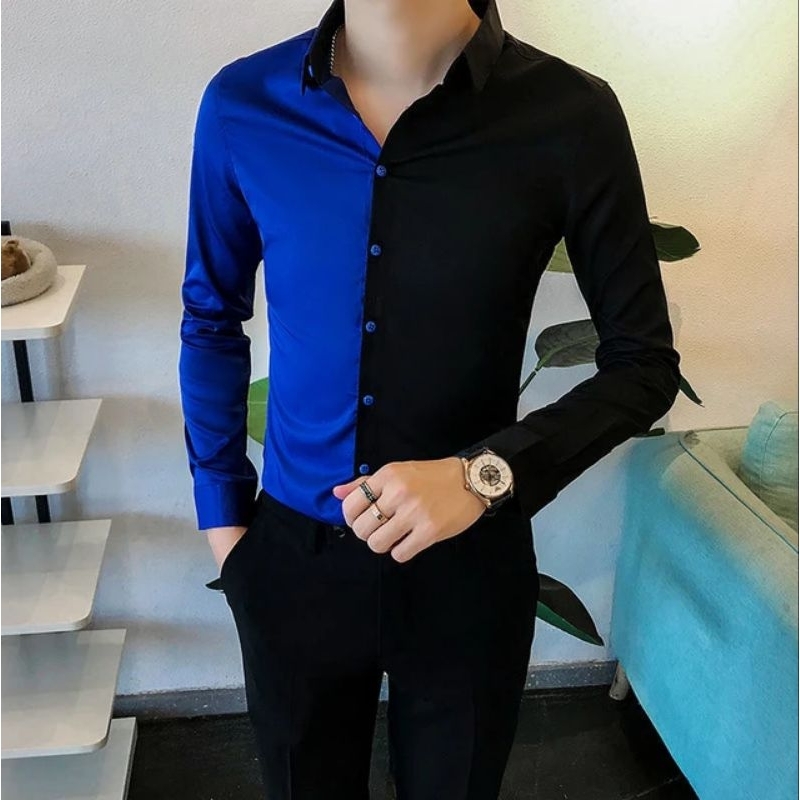 Kemeja pria Slimfit Lengan panjang 2 warna