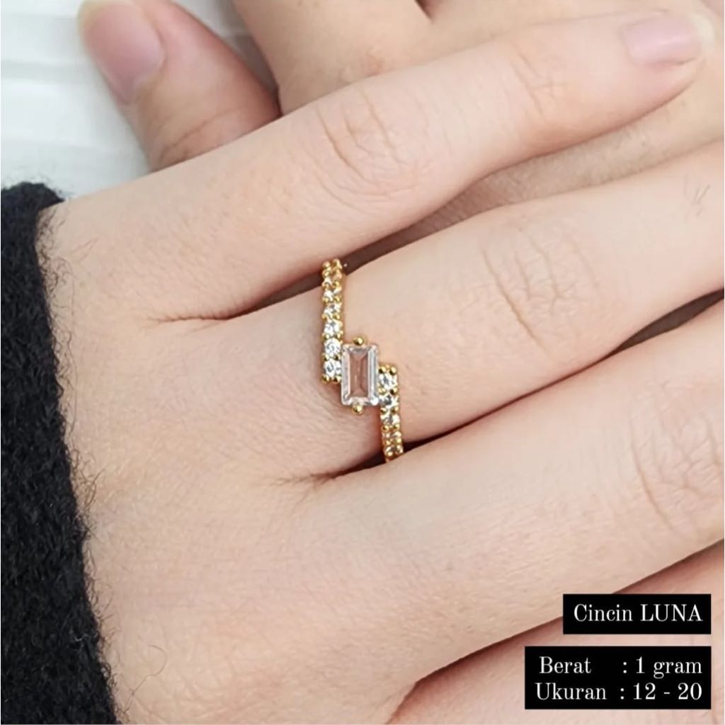 Cincin Luna Dewasa Emas Muda 1 gram