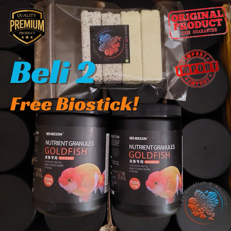Promo beli 2 Pelet Ikan Koki IMPORT BESSN
