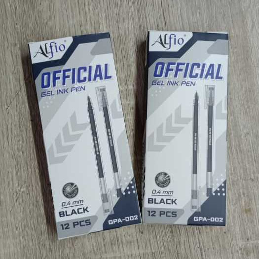 

Pena/pena gel/pulpen pena cair ALFIO kwalitas mantap 0.4 mm hrg per lusin