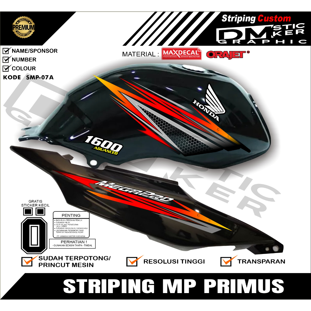 STRIPING MP PRIMUS VARIASI STICKER MP PRIMUS HOLOGRAM MURAH KODE SMP-07