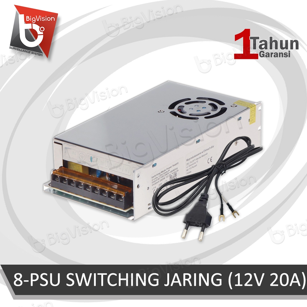 POWER SUPPLY 12 VOLT 20 AMPERE CCTV JARING PSU DC 12V 20A BERGARANSI