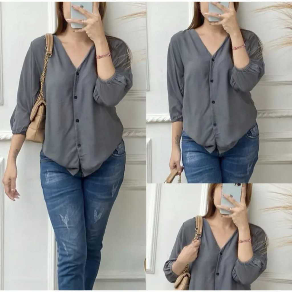 Atasan Wanita Tranding - Zora Top / Kemeja Crinkle / Atasan Wanita Casual / Atasan Wanita Terbaru / 