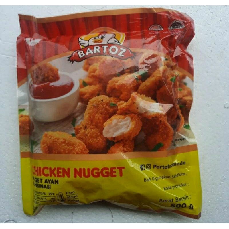 

bartoz chicken nugget 250g dan 500g