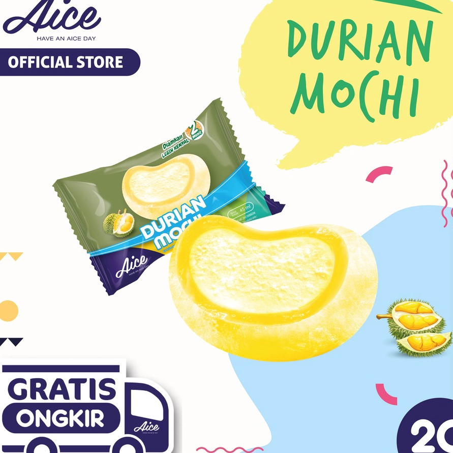 

GBCY551 GROSIR Aice Ice Cream Mochi Durian Es Krim 2pcs