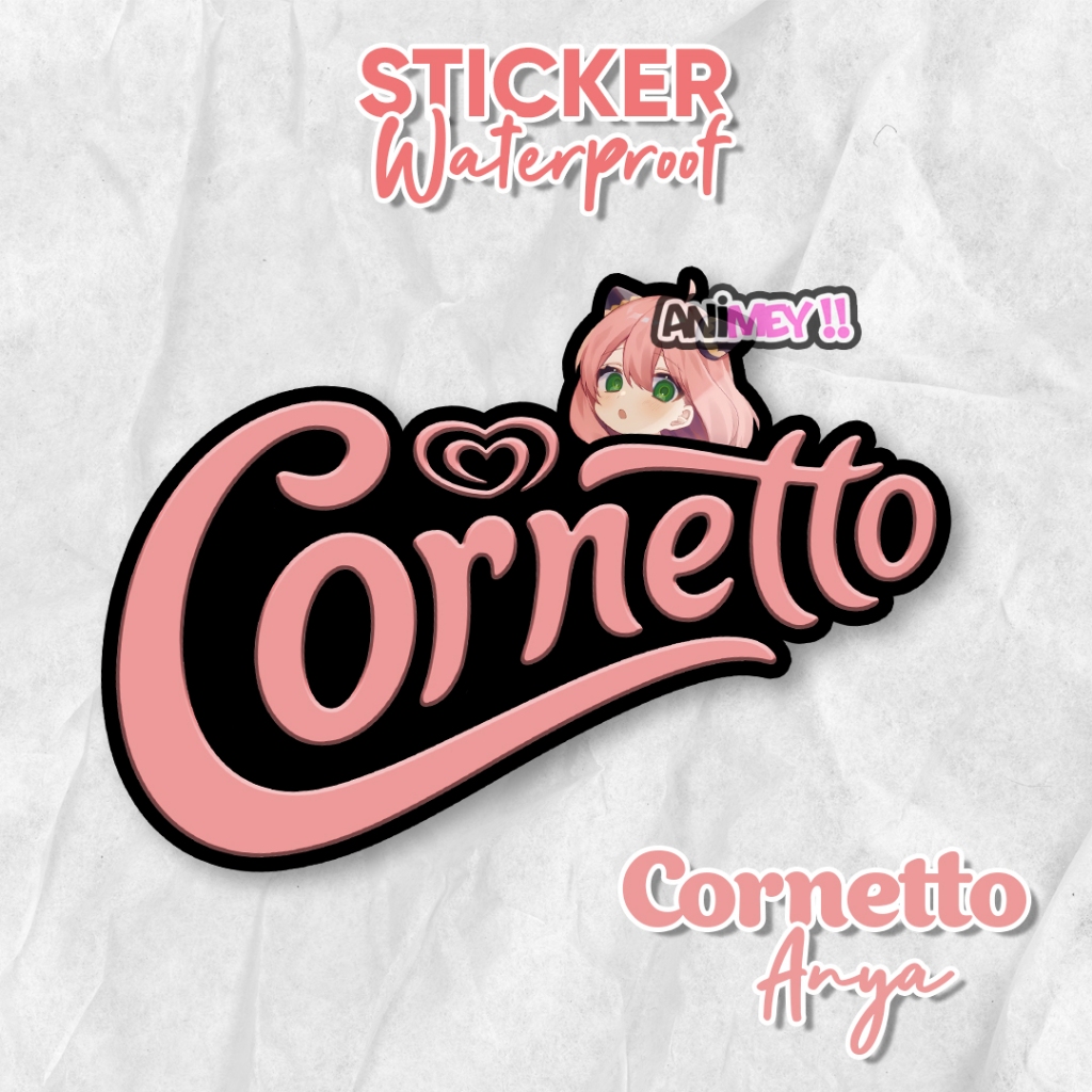 

Stiker Anya Forger Logo Cornetto / Stiker Anime Waterproof / stiker