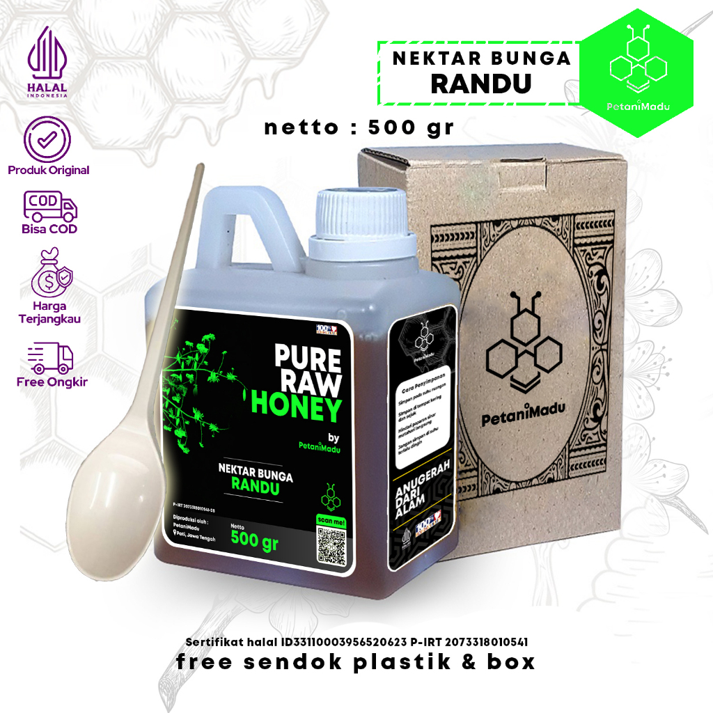 

500 Gram | Madu Randu Asli Murni Raw Honey 100% Original