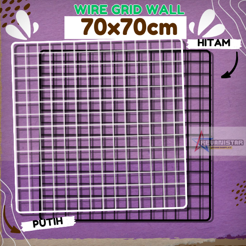 Grid Wall 70x70cm Ram besi dinding persegi hijang poto polaroid gantungan aksesories diy room decor