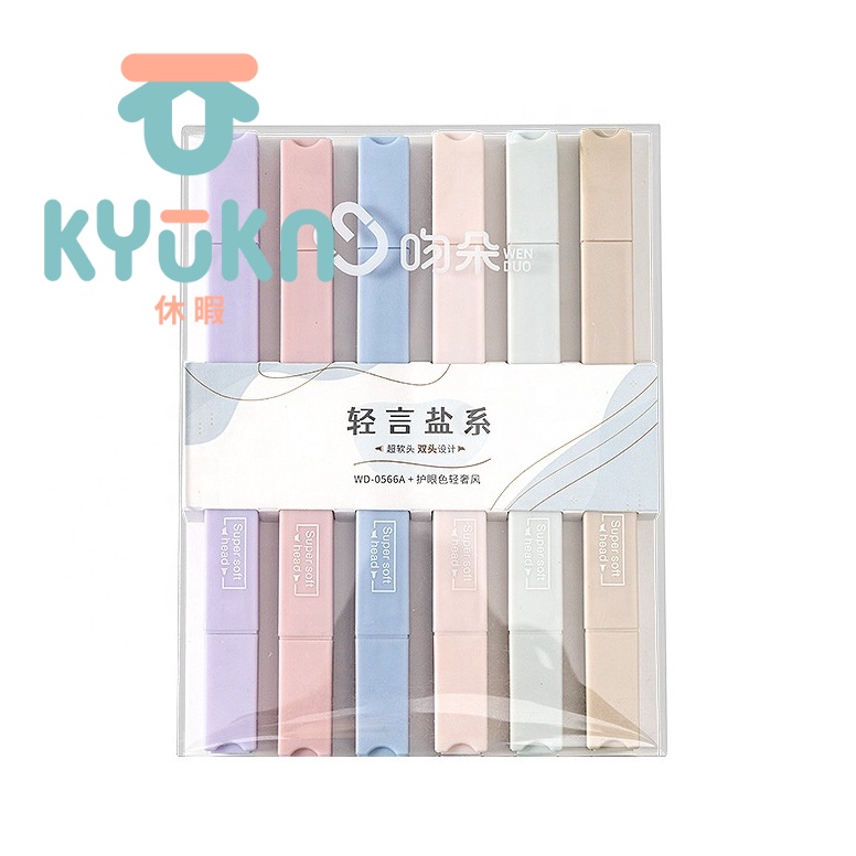 

Best Produk KYUKA Highlighter Pen set Marker 2 in 1 pastel untuk alat tulis kantor sekolah set dan satuan 6CA