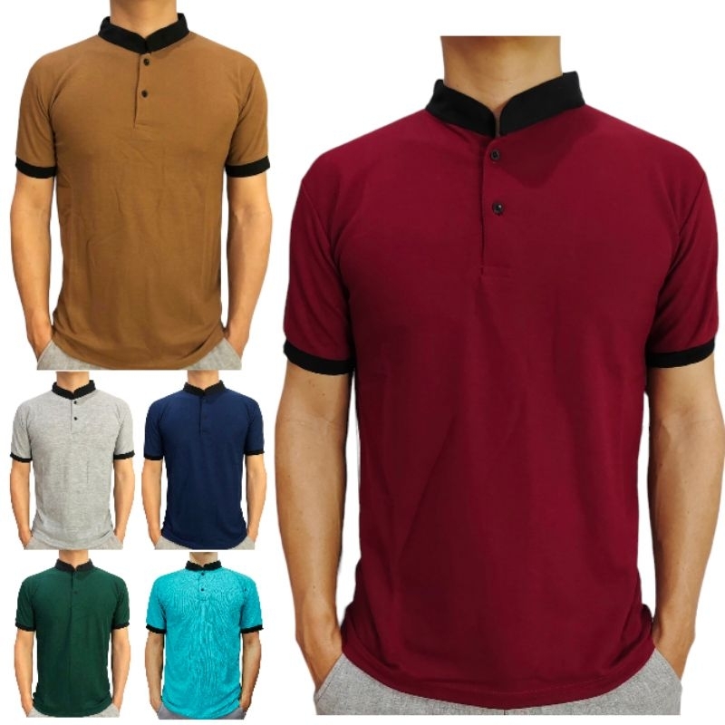 Kaos Polo Shirt Kerah Shanghai Pria Dewasa Lengan Pendek