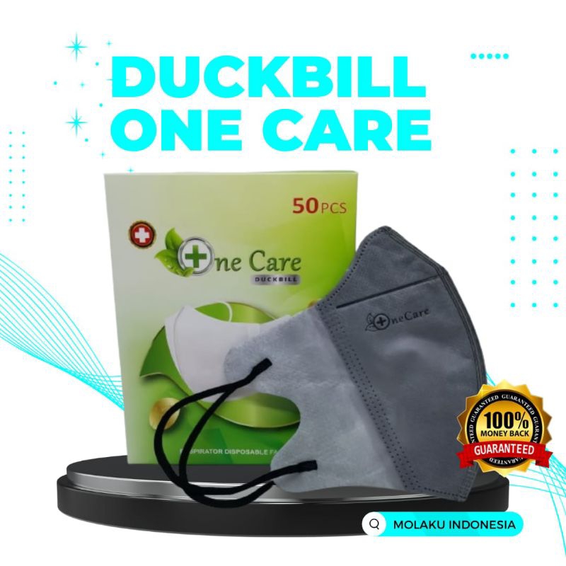MASKER DUCKBILL ONE CARE ABU-ABU 4 PLY ISI 50 PCS
