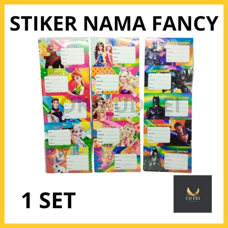 

(1 SET) Stiker nama/ Stiker Nama Fancy/Label Nama Fancy