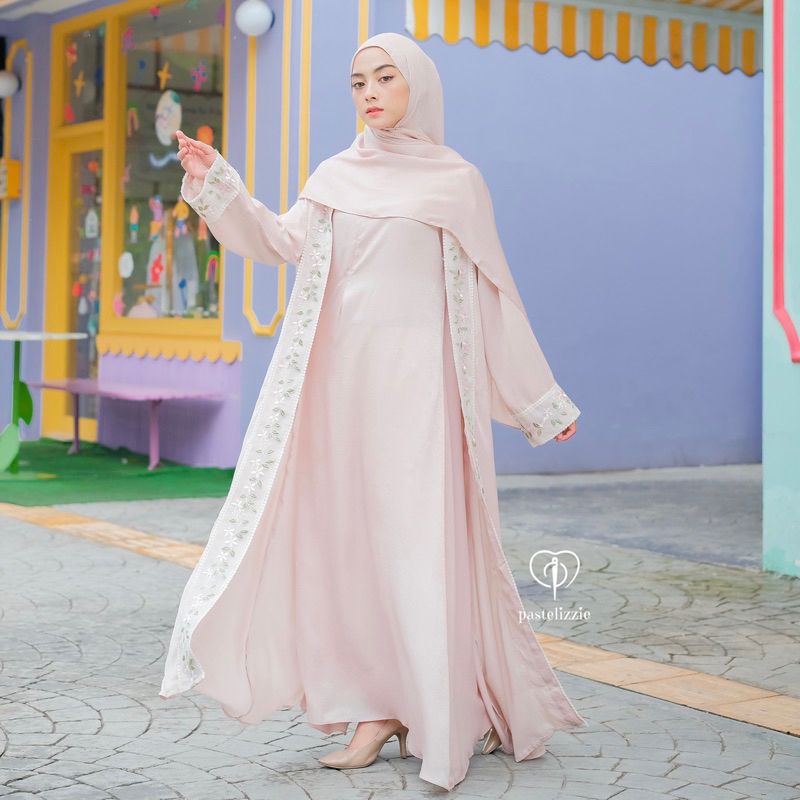 Pastelizzie - Zuhra Ied Series Set Abaya (Outer Inner Pashmina) FREE GOODIE BAG