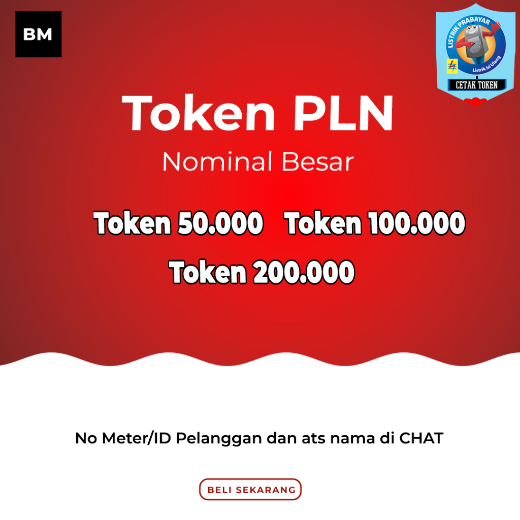 TOKEN LISTRIK PLN PROMO NOMINAL BESAR 50.000 100.000 200.000