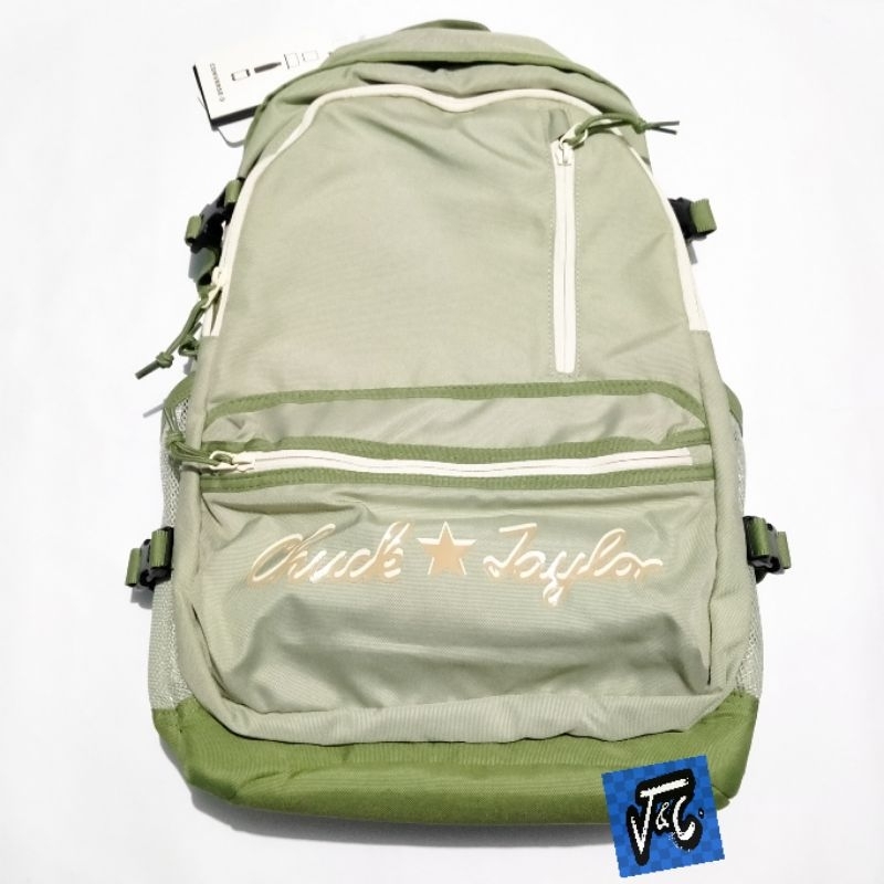 Tas Converse Straight Edge Logo Print Summit Sage Bagpack Backpack