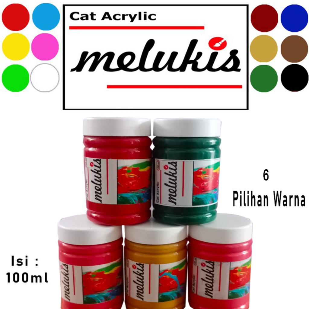 

Cat Lukis MELUKIS Acrylic 100 ml 6 Warna