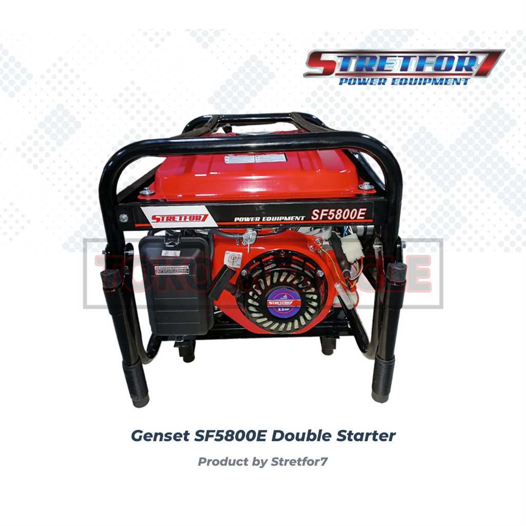 [Double Starter] Mesin Genset SF5800E 3000watt - Stretfor7 Mesin Genset Bensin Double Starter Aki St