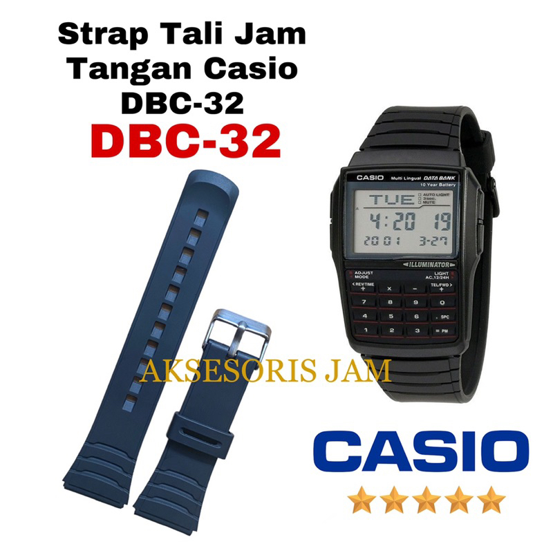 Tali Jam Tangan Casio Databank DBC-32 DBC 32 DBC32 dbc 32 dbc32 dbc-32