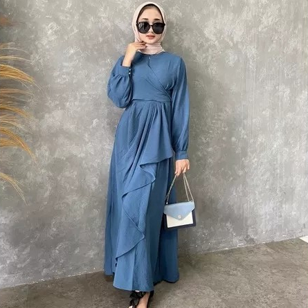 Gamis Fashion Wanita Lebaran 2024 Pesta Kondangan kekinian dress mewah brukat original Modern E3H7 r