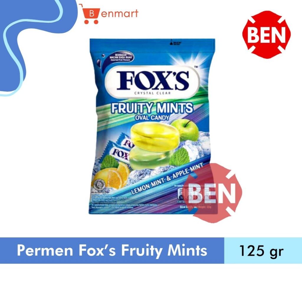 

Permen Fox's FRUITY MINTS LEMON & APPLE MINT 125g Fox Foxs Apel Jeruk