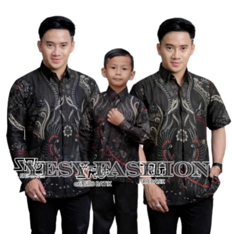 Kemeja batik couple warna hitam kemeja couple ayah dan anak kemeja batik jumbo kemeja batik anak