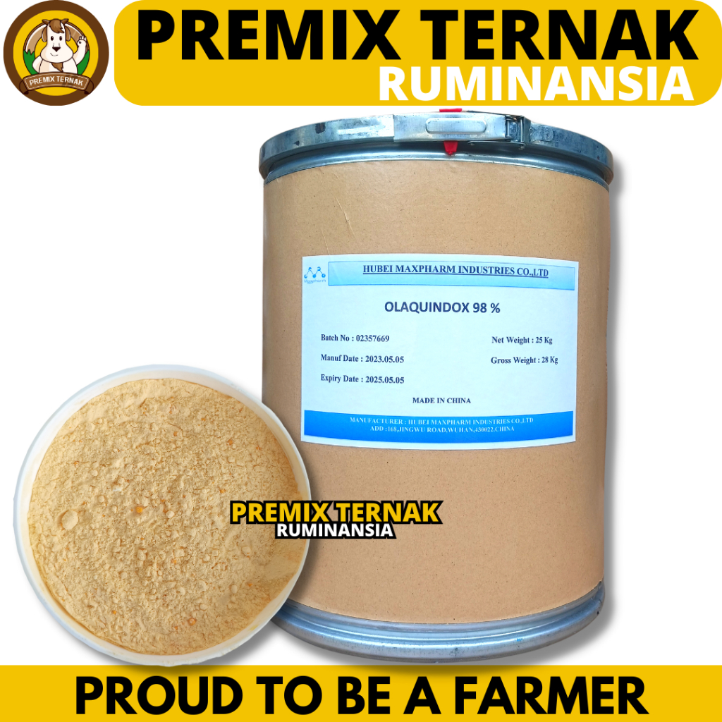 OLAQUINDOX 98% 1 KG - AGP Broiler Ayam Pedaging Layer Petelur Babi Pemacu Pertumbuhan
