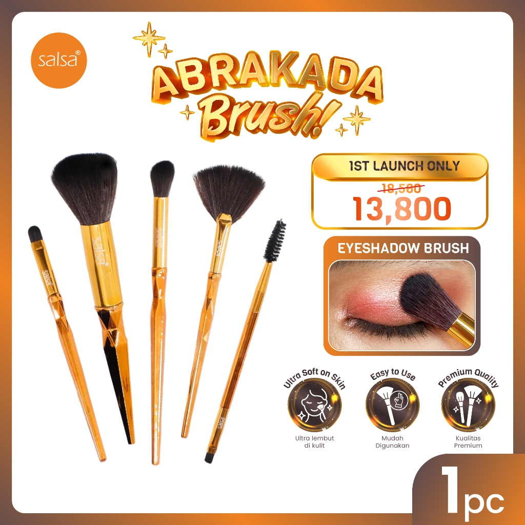 SALSA Abrakada Brush - Kuas Make Up Set Brush Pemula Alat Rias Lembut
