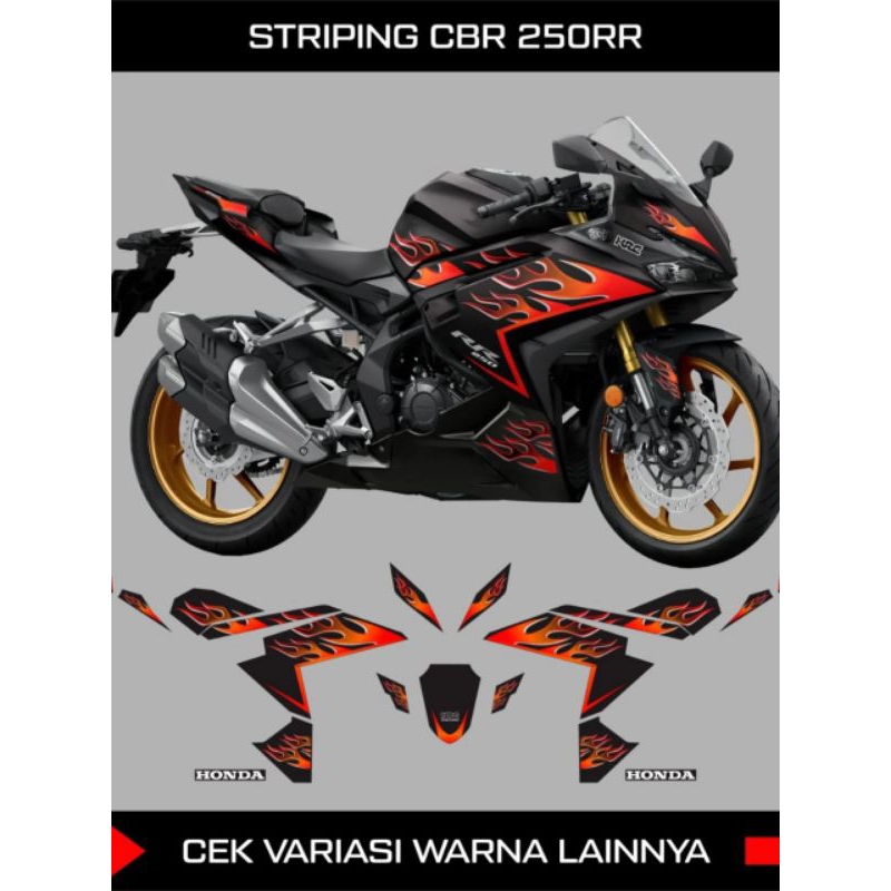 Striping Cbr 250RR / Sticker Striping Variasi motor CBR 250RR / Striping Semi full body Cbr 250 Rr D