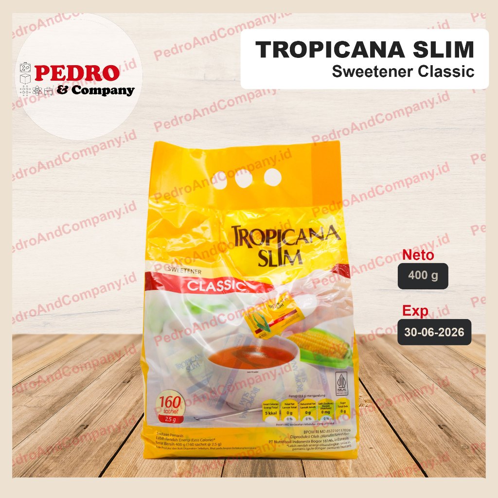 

Tropicana slim classic sweetener 160 sachets 2.5gr - pemanis gula diet